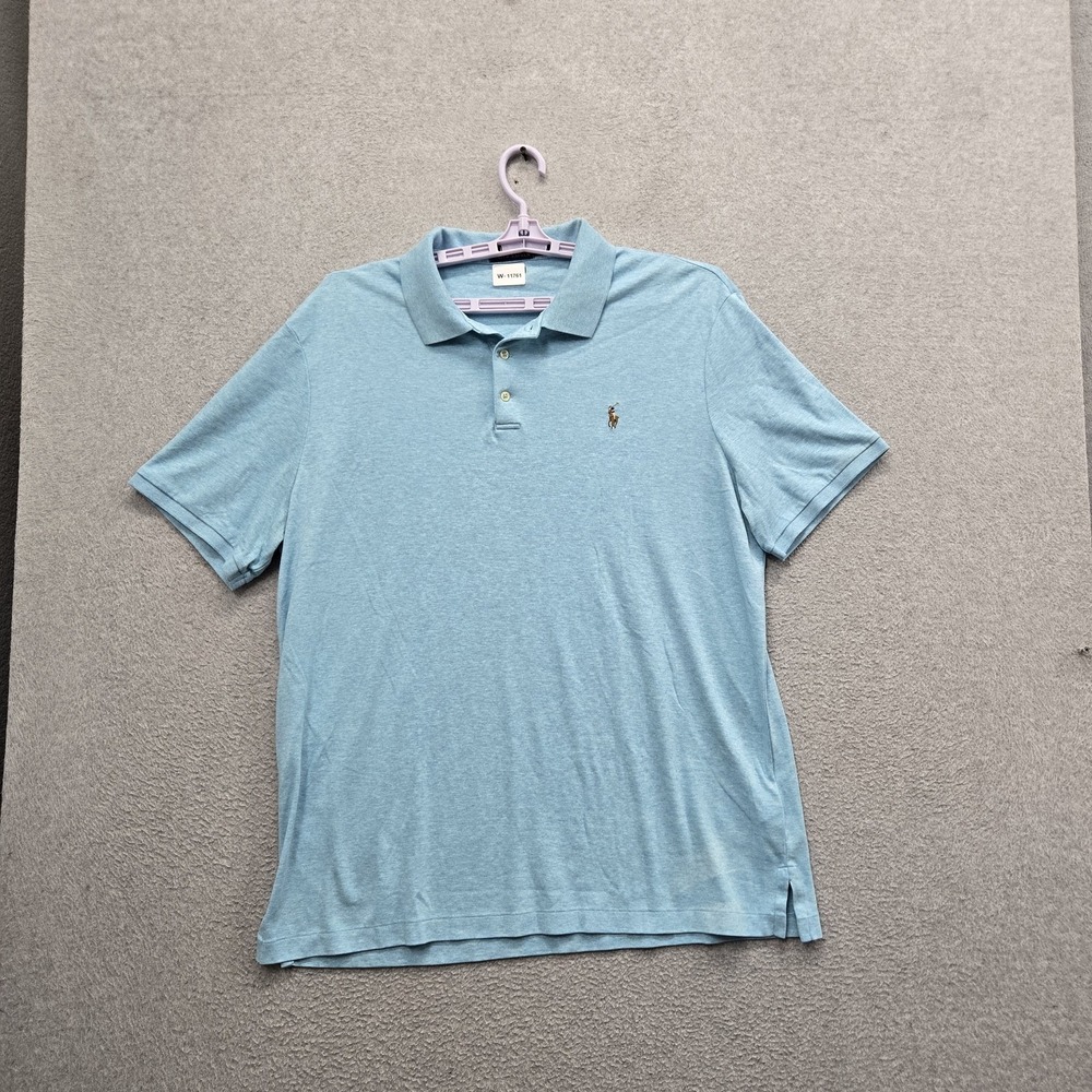 Polo Ralph Lauren Men Polo XL Light Blue Embroidered Logo Classic Short Sleeve